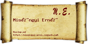 Misángyi Ernő névjegykártya