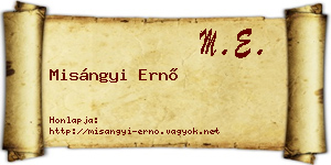 Misángyi Ernő névjegykártya